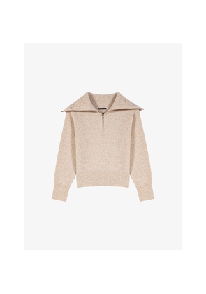 Womens Maje Rhinestone-Embellished Stretch Alpaca-Blend Jumper