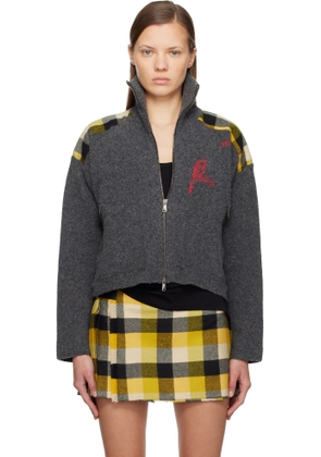 Vivienne Westwood Gray Logo Zip-Up Track Jacket