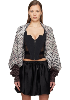 Vivienne Westwood Gray Distressed Tartan Cardigan