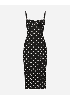 Dolce & Gabbana Marquisette Sheath Dress With Polka-dot Print And Corset Details - Woman Dresses Print 48