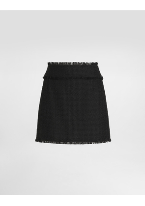Dolce & Gabbana Raschel Tweed Miniskirt - Woman Skirts Black 48