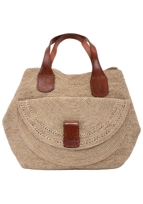 Ibeliv Ladies Beige Laza II Raffia Tote Bag
