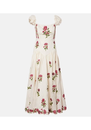 Agua by Agua Bendita Siembra embroidered linen maxi dress