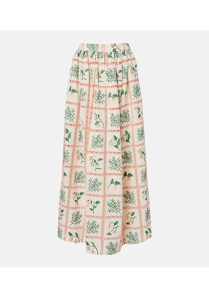 Agua by Agua Bendita Tangelo floral cotton maxi skirt