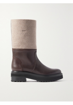 Gabriela Hearst - Aidan Cashmere-paneled Leather Boots - Brown - IT36,IT37,IT37.5,IT38,IT38.5,IT39,IT39.5,IT40,IT40.5,IT41