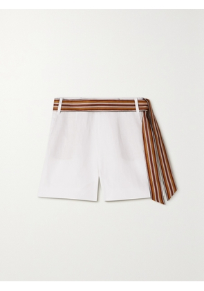 Loro Piana - Antigua Belted Linen Shorts - White - IT38,IT40,IT42,IT44
