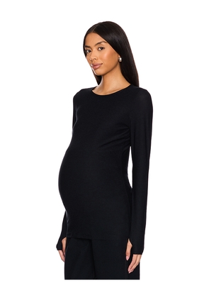 Beyond Yoga Featherweight Count On Me Maternity Crew Pullover Top in Black. Size XS. Also in M, S.