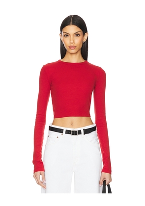 COTTON CITIZEN Verona Crop Shirt in Red. Size S. Also in L, M.