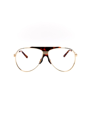 THE ATTICO Aviator Optical Eyeglasses in Metallic Gold.