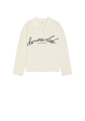DRMERS CLUB Scribbles Polo in Cream. Size L. Also in XL/1X.