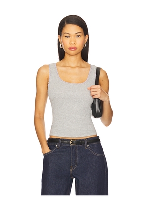 DONNI. Vintage Rib Lace Tank Top in Light Grey. Size S. Also in XS.