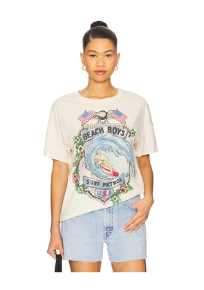 DAYDREAMER Beach Boys Surf Patrol Boyfriend Tee in Cream. Size S. Also in XS.