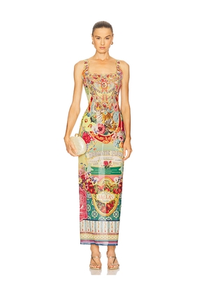 Camilla Square Neck Long Dress in Cream. Size S. Also in L, M, XL, XS.