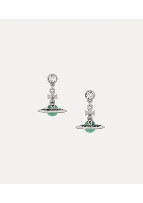 Vivienne Westwood New Petite Orb Earrings Silver / Mint Green Cubic Zirconia / Enamel Women