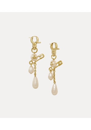 Vivienne Westwood Claude Long Earrings Gold Brass Women