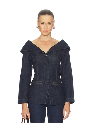 ALIGNE Denim Blazer in Blue. Size 4. Also in 6.