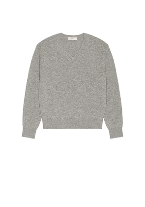 Dunst Cashmere V-Neck Sweater in Grey. Size L. Also in XL/1X.