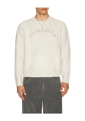 ALLSAINTS Curv Crew Neck Sweater in White. Size S. Also in L, M, XL/1X.