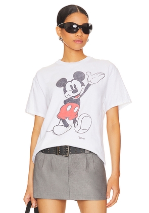 Junk Food Waving Mickey Tee in White. Size XS. Also in XL, XXL.