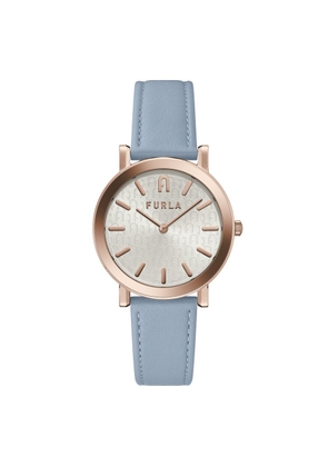 Furla Blue Leather Dress Watch