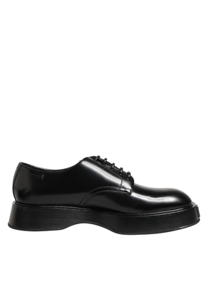 Dolce & Gabbana Black Calfskin Leather Men Derby Dress Shoes - EU42/US9