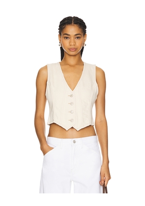 Free People Tate Denim Vest in Ivory. Size S. Also in XL.