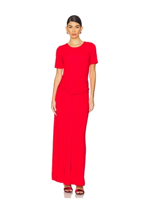 SIMKHAI Nalani Short Sleeve Gown in Red. Size 00. Also in 2, 4.