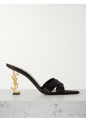 SAINT LAURENT - Opyum Satin Mules - Black - EU 35,EU 35.5,EU 36,EU 36.5,EU 37,EU 37.5,EU 38,EU 38.5,EU 39,EU 39.5,EU 40,EU 40.5,EU 41