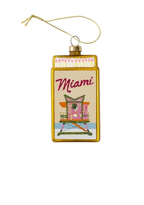 Furbish Studio Miami Matchbook Ornament in Metallic Gold.