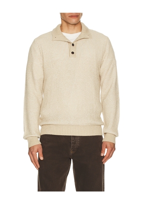 Faherty Quarter Button Sweater in Brown. Size S. Also in L, M, XL/1X.