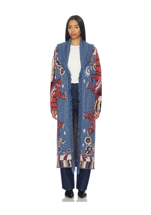 Hayley Menzies Mick Jacquard Coat in Navy. Size S. Also in M.