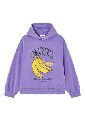 GANNI graphic-print hoodie - Purple