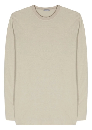 Zanone crew-neck organic cotton T-shirt - Neutrals