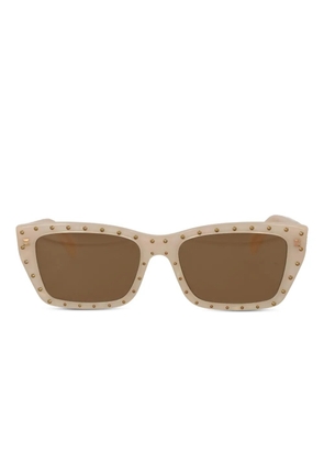 Moschino Pre-Owned studded logo-detailed sunglasses - Neutrals
