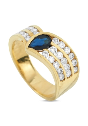 LB Exclusive 18K yellow gold diamond and sapphire ring
