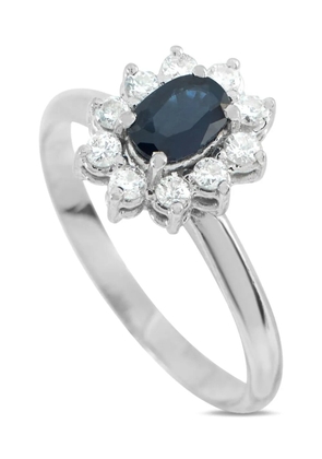 LB Exclusive 18K white gold diamond and sapphire ring - Silver