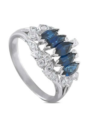 LB Exclusive platinum diamond and sapphire ring - Silver