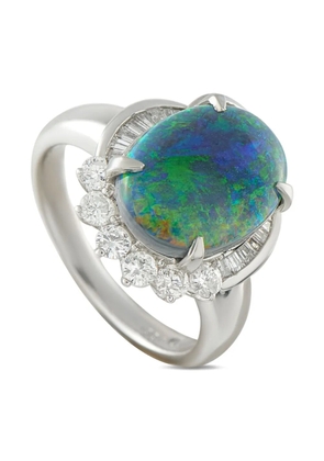 LB Exclusive platinum diamond and opal ring - Silver
