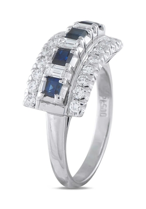 LB Exclusive platinum diamond and sapphire ring - Silver