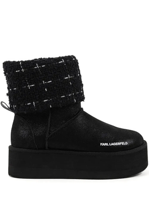 Karl Lagerfeld Thermo knit-trimmed platform boots - Black