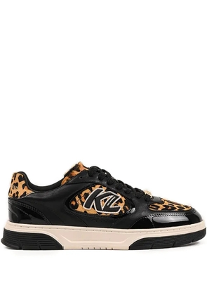 Karl Lagerfeld logo leopard-print sneakers - Black