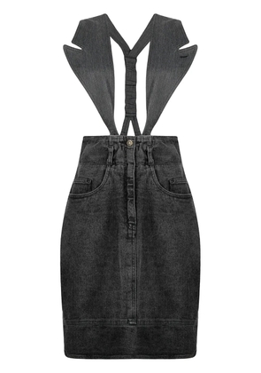 Moschino Pre-Owned 1990s detachable lapels denim skirt - Grey