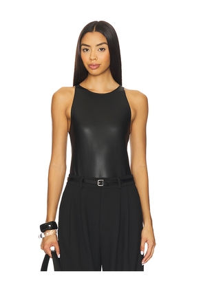 Lapointe Faux Leather Halter Bodysuit in Black. Size 00. Also in 0, 2, 4, 6.