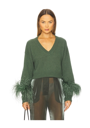 Lapointe Cashmere Cropped V Neck Sweater in Green. Size XS. Also in S.