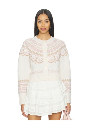 LoveShackFancy Shantae Cardigan in Cream. Size XS. Also in M, S, XXS.