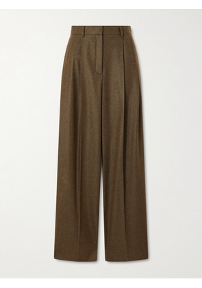 Loro Piana - Kurt Pleated Wool And Cashmere-blend Wide-leg Pants - Brown - IT38,IT40,IT42,IT44,IT46