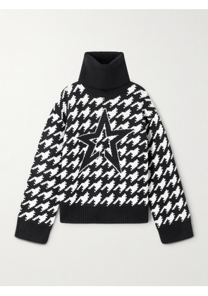 Perfect Moment - Jacquard-knit Houndstooth Wool Turtleneck Sweater - Black - x small,small,medium,large