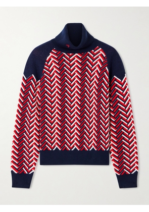 Perfect Moment - Jacquard-knit Wool Turtleneck Sweater - Red - x small,small,medium,large