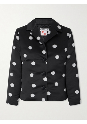 BERNADETTE - Elle Polka Dot Duchesse-satin Jacket - Black - FR 34,FR 36,FR 38,FR 40,FR 42,FR 44,FR 46