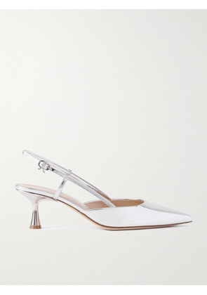 Gianvito Rossi - Ascent 55 Mirrored Leather Slingback Pumps - Silver - IT36,IT36.5,IT37,IT37.5,IT38,IT38.5,IT39,IT39.5,IT40,IT40.5,IT41,IT41.5,IT42
